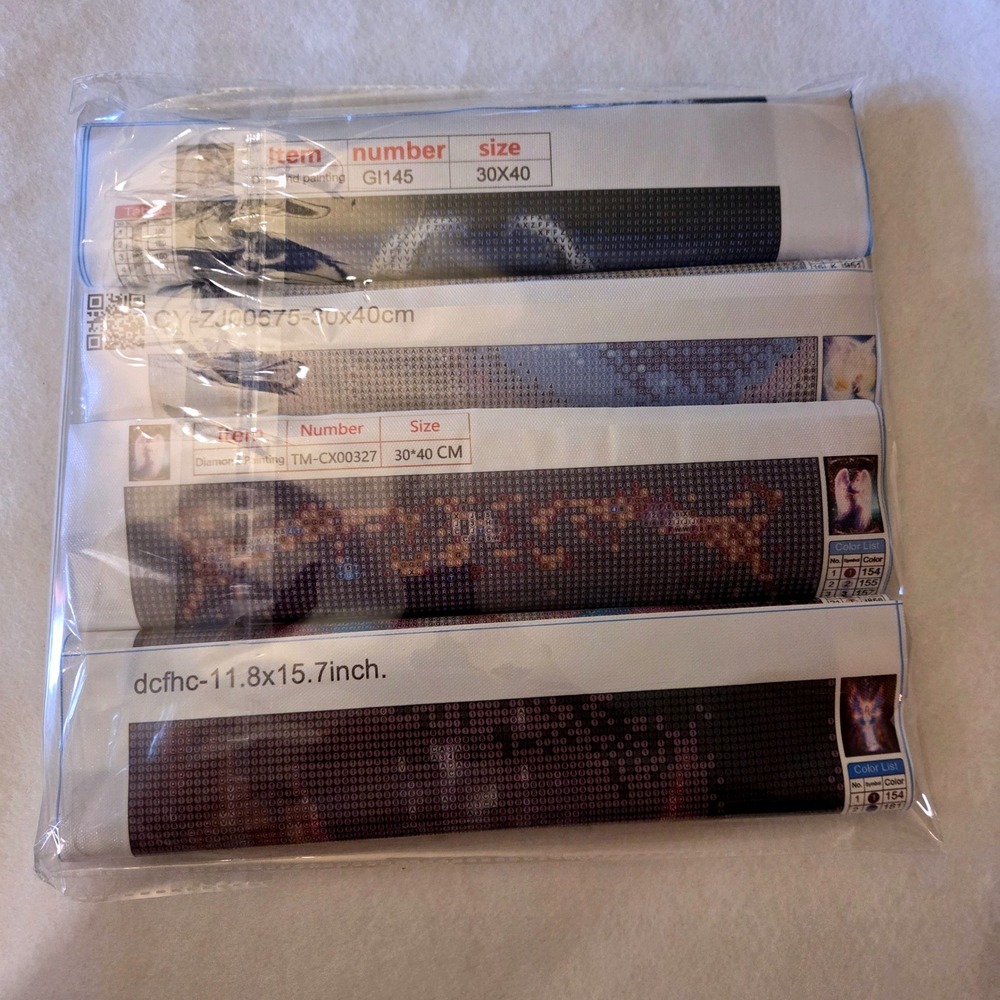 Mixed Lot of 4 Religious Angel Jesus 3D Diamond Art Canvas Craft Kits 30x40cm